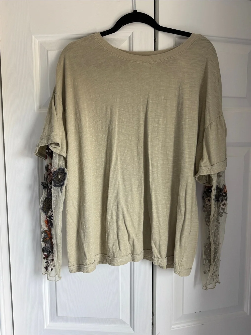 Free People Lace Sleeve Green Women’s Top